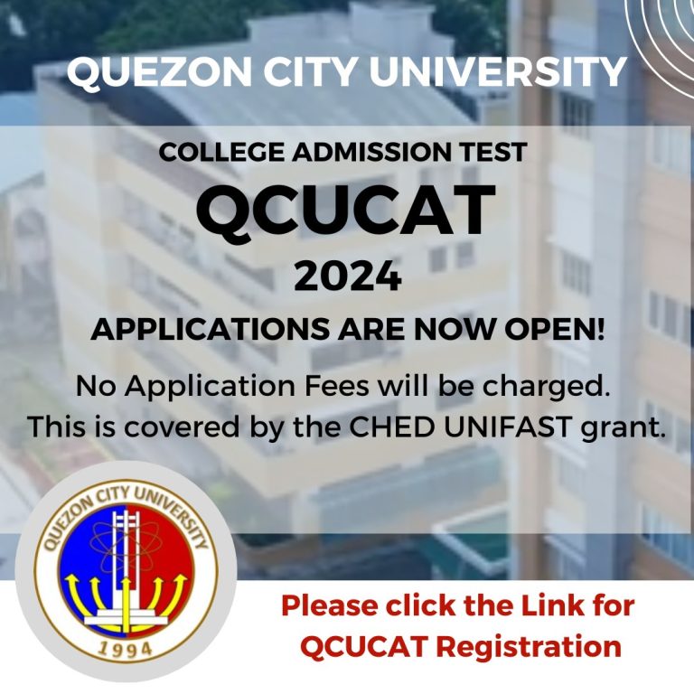 The Application for the QCU College Admission Test for 1st Semester, AY 2024-2025 is Now Open.