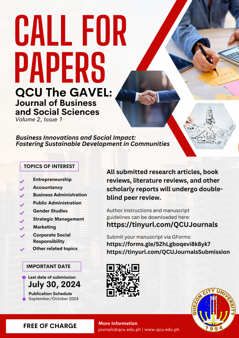 Call for Papers: QCU Journals Volume 2, No. 1 – Quezon City University
