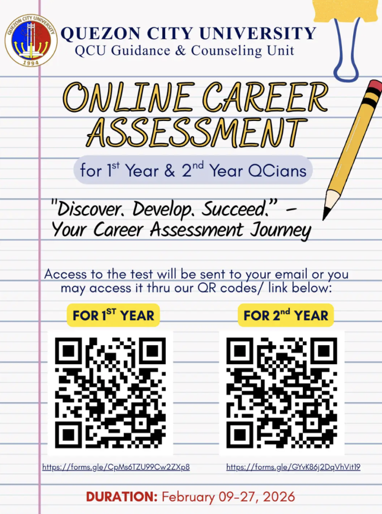 Career Assessment for 1st Year and 2nd Year QCians