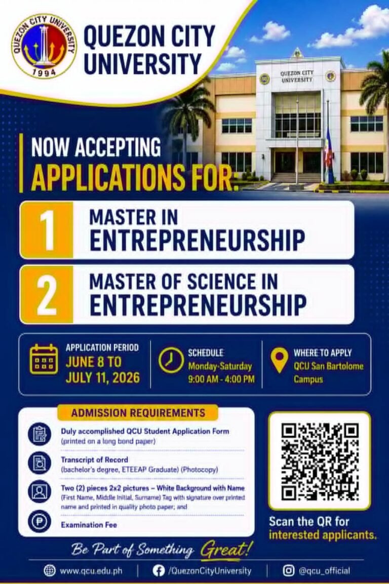 QCU Opens Applications for Graduate Entrepreneurship Programs for AY 2026–2027
