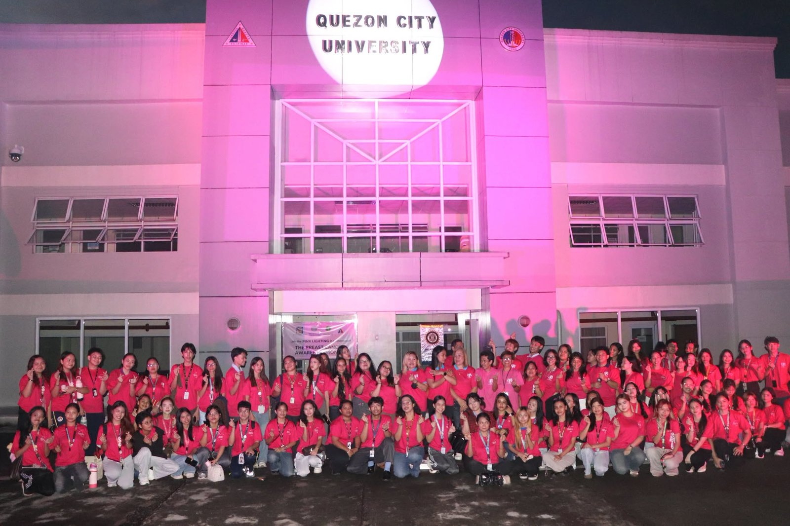 QCU Lights Up Campus in Pink for Breast Cancer Awareness
